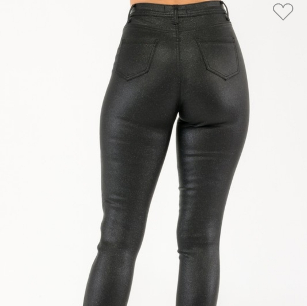 High Waist Metallic Shiny Mermaid Jeans by Hifashion.la